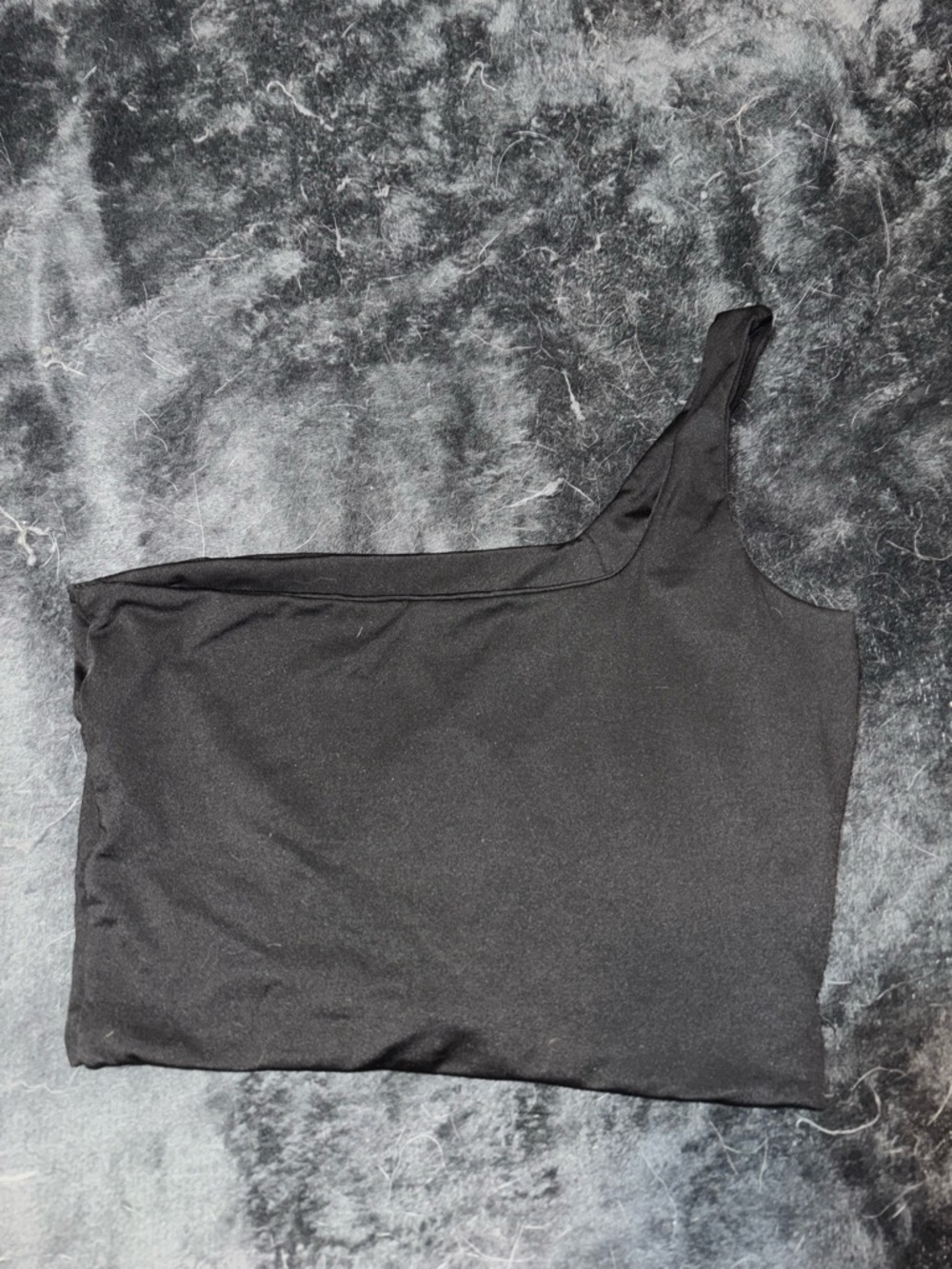 Black One-Shoulder Crop Top